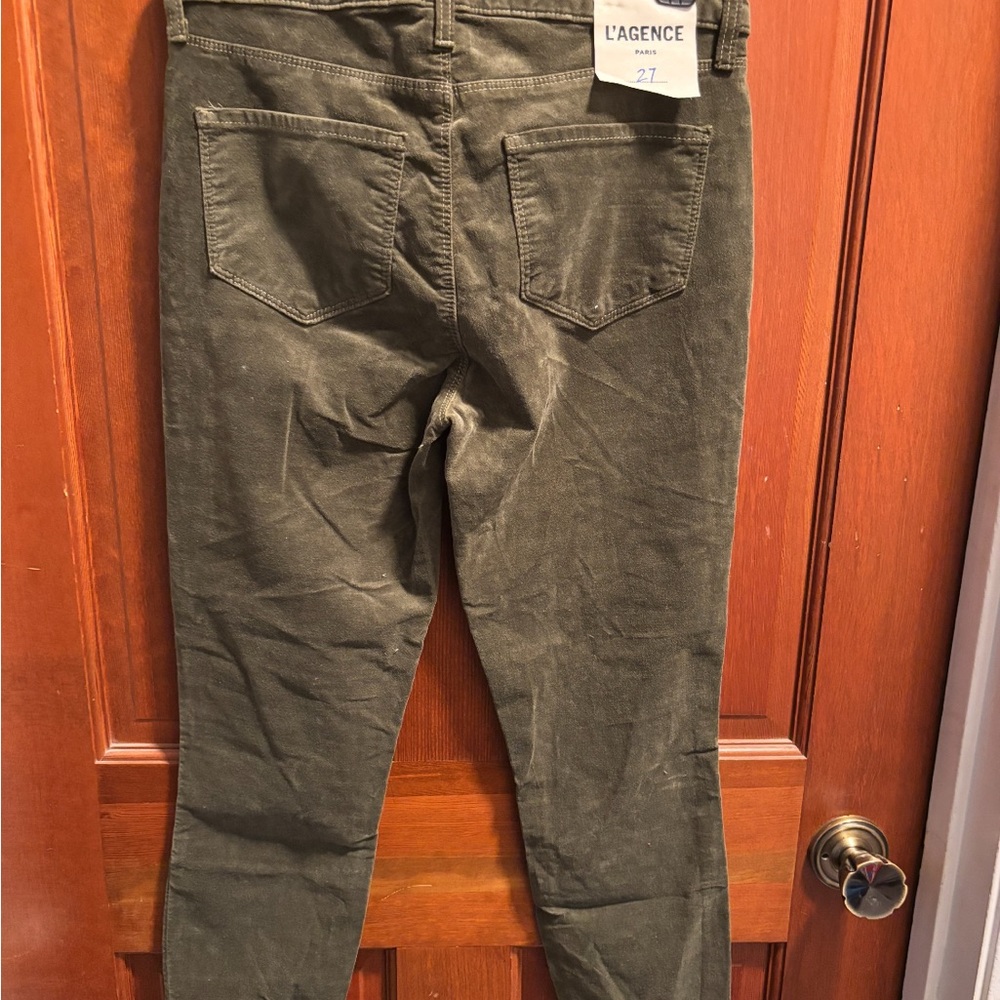 L'AGENCE Dark Olive Trousers